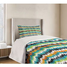 Trippy Forms Motif Bedspread Set