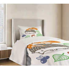 Colorful Animal Food Bedspread Set