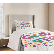 Word Art Positive Bedspread Set