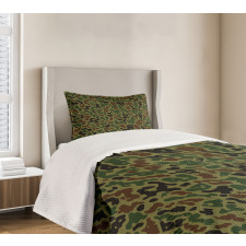 Green Forest Motif Bedspread Set