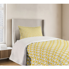 Yellow Vivid Oval Shapes Bedspread Set