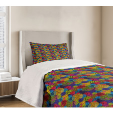 Circle Grunge Colorful Bedspread Set