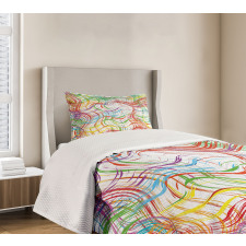 Wavy Colorful Stripes Bedspread Set