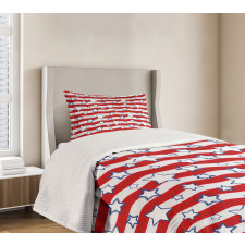 Horizontal Wavy Stripes Bedspread Set