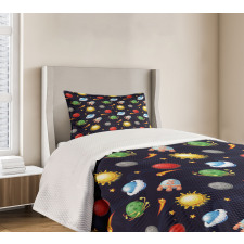 Cosmos with Sun Planets Bedspread Set