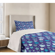 Snowflakes Xmas Trees Bedspread Set