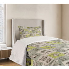 Hieroglyphs Animals Bedspread Set