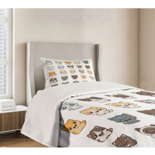 Cartoon Felines Bedspread Set