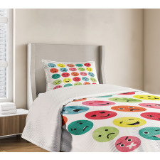 Abstract Watercolor Faces Bedspread Set