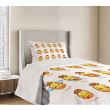 Funny Face Pineapples Bedspread Set