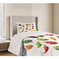 Carrot Banana Pepper Bedspread Set