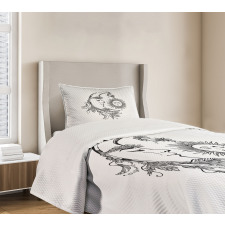 Feathers Ornate Lunar Sky Bedspread Set