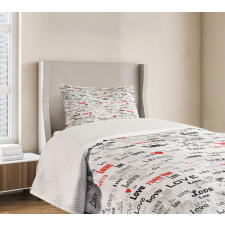 Calligraphy Hearts Stars Bedspread Set