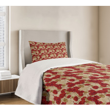 Romantic Red Roses Bedspread Set