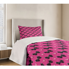 Bow Ties with Hearts Bedspread Set