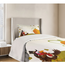 Happy Pilgrim Theme Bedspread Set