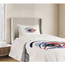 USA Flag Female Eye Bedspread Set