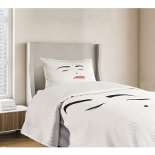 Sleeping Woman Face Bedspread Set