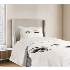 Flirting Winking Woman Bedspread Set