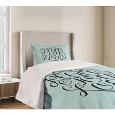 Peace Love Joy Lettering Bedspread Set