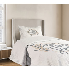 Lettering Love Joy Words Bedspread Set