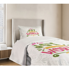 Geometric Curlicues Line Bedspread Set