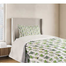 Latino Foliage Pattern Bedspread Set