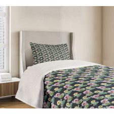 Foliage Watercolor Style Bedspread Set
