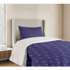 Wavy Lake Birds Bedspread Set