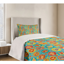 Comic Fun Faces Bedspread Set