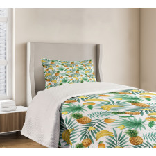 Exotic Fruits Leaves Bedspread Set