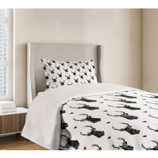 Monochrome Animal Head Bedspread Set