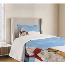 Winter Christmas Time Bedspread Set