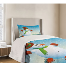 Skating Happy Cartoon Bedspread Set