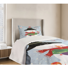 Xmas New Year Grunge Bedspread Set