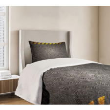 Caution Tape Frame Bedspread Set