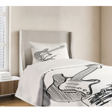 Rock Music Sketch Art Bedspread Set