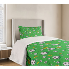 Shoes Balls on Grass Bedspread Set