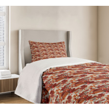 Tile Roof Pattern Urban Bedspread Set