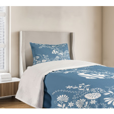 Flowers and Fishes Bedspread Set