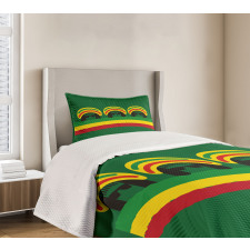 Reggae Themed Hat Bedspread Set