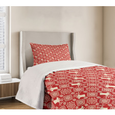 Northern Reindeers Flora Bedspread Set