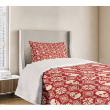 Needlework Skull Motif Bedspread Set