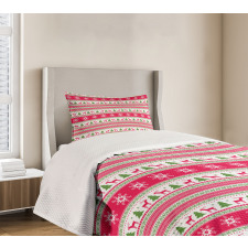 Needlework Style Xmas Bedspread Set