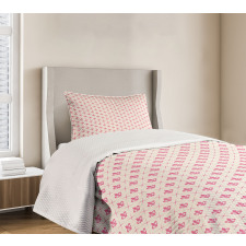 Pink Lily Flower Bedspread Set