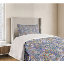 Grid Squares Pattern Bedspread Set