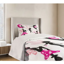 Silhouette of Winged Girl Bedspread Set