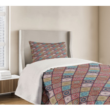 Colorful Mosaic Floral Bedspread Set