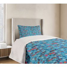 Colorful Wavy Ocean Bedspread Set