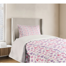 Watercolor Heart Rocks Bedspread Set